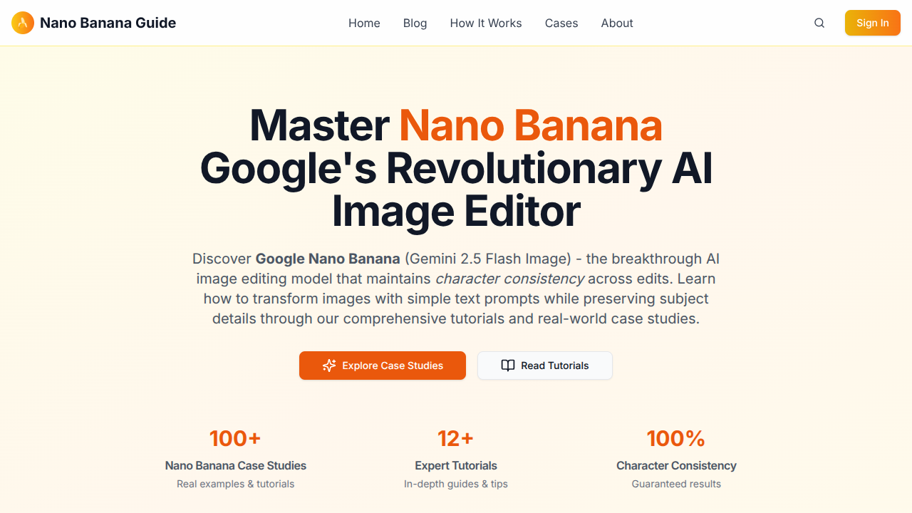 nano banana guide Interface Screenshot - Image & Design Tool