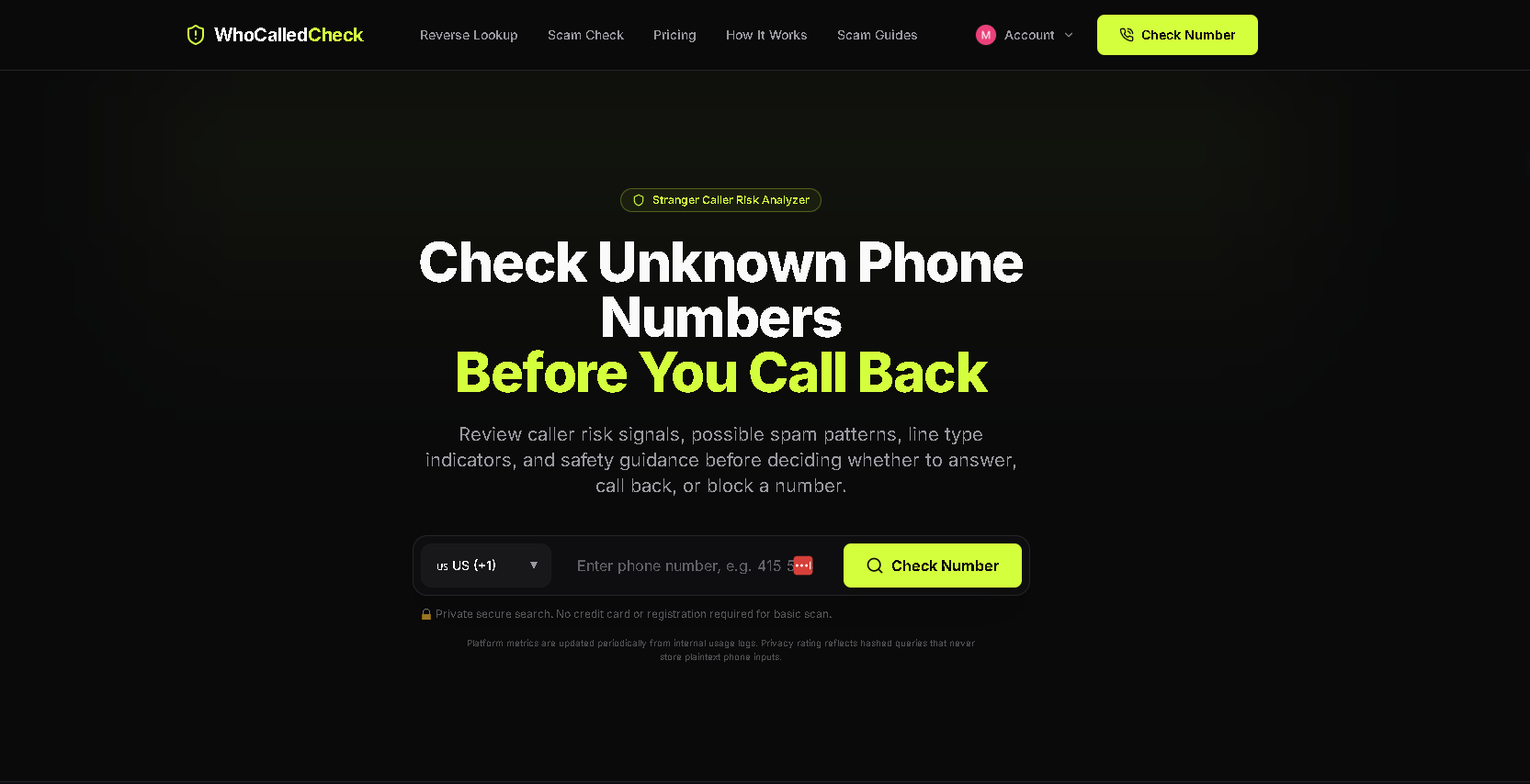 WhoCalledCheck screenshot