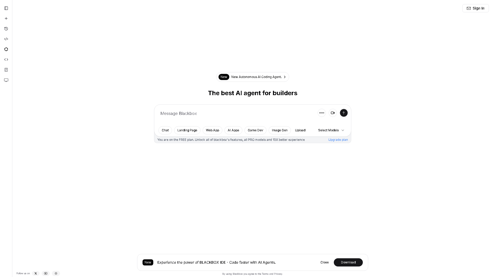 BLACKBOX.AI Interface Screenshot - Development & APIs Tool